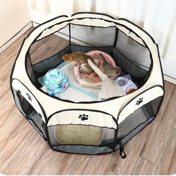 Large Dog Playpen Foldable & Portable Pet Exercise Tents for Small Pets Activity - Picture 4 of 11